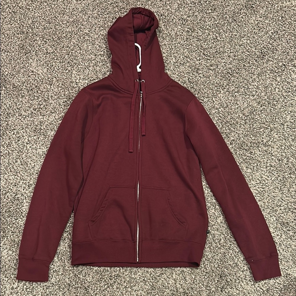 RSQ Men's Zip Up Sweater - Burgundy